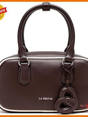 Leather Satchel Shoulder Bag with Adjustable Strap for Travel and Party